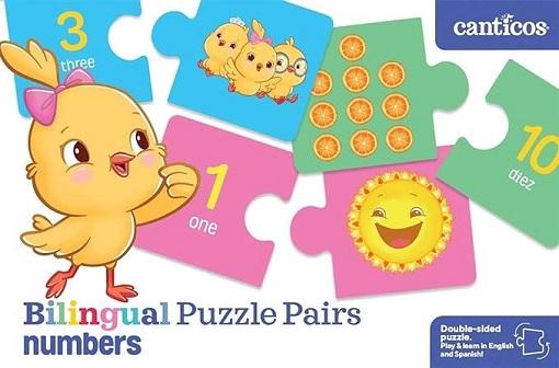 Bilingual Puzzle Pairs: Numbers (Canticos)
