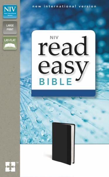 NIV Read Easy Bible (Large Print, Black Italian Duo-Tone)