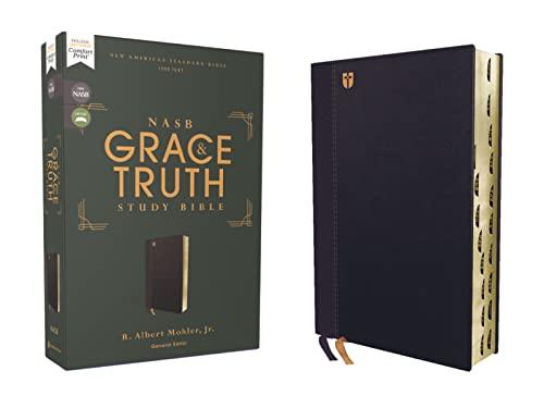 NASB, The Grace and Truth Study Bible (Thumb Indexed, Navy Leathersoft)