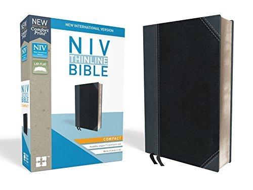 NIV Compact Thinline Bible (Black/Gray Leathersoft)