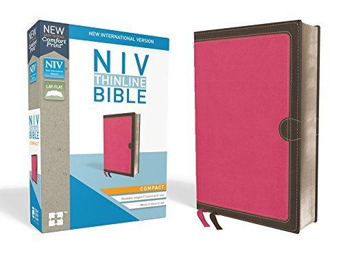NIV Compact Thinline Bible (Pink/Chocolate Leathersoft)