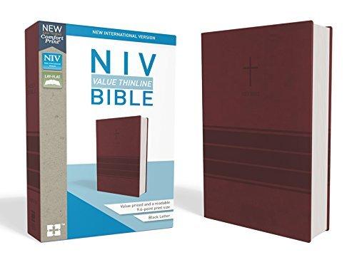 NIV Value Thinline Bible (Burgundy Leathersoft)