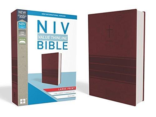NIV Value Thinline Bible (Large Print. Burgundy Leathersoft)