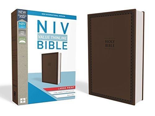NIV Value Thinline Bible (Large Print Chocolate Leathersoft)
