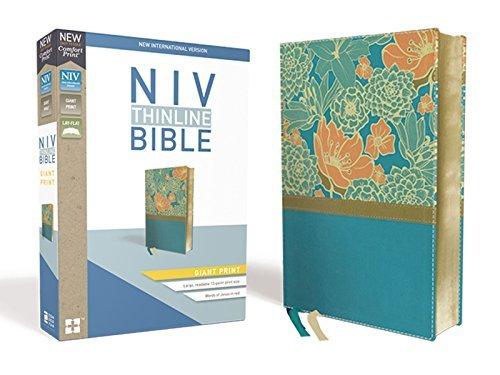 NIV, Giant Print Thinline Bible (Turquoise, Leathersoft)