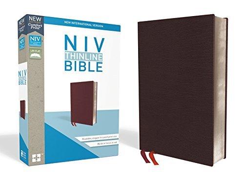 NIV Thinline Bible (Thumb Index, Burgundy Bonded Leather)