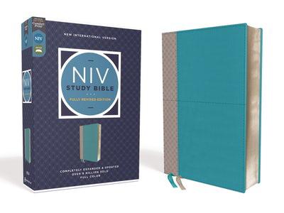 NIV, Comfort Print, Study Bible (Fully Revised, Teal/Gray, Leathersoft)
