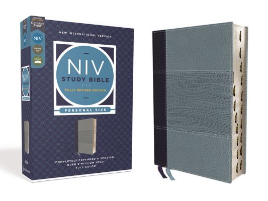 NIV, Personal Size Study Bible (Thumb Indexed, Navy/Blue Leathersoft)