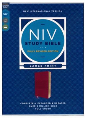 NIV, Large Comfort Print Study Bible (Fully Revised, Burgundy, Leathersoft)