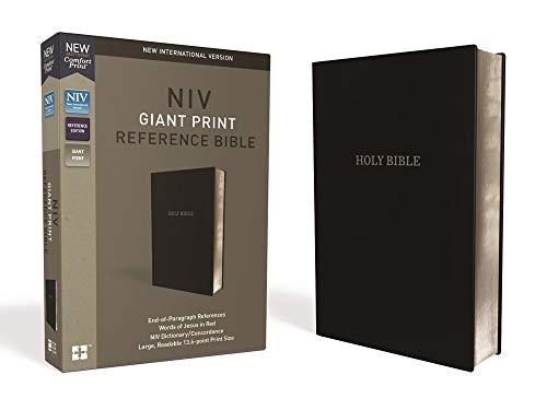 NIV Giant Print Reference Bible (Black Leather-Look)