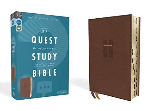 NIV Quest Study Bible (Brown Leathersoft, Thumb Indexed)
