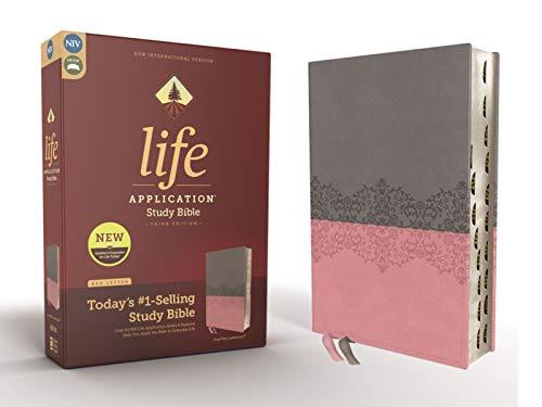 NIV Life Application Study Bible (3rd Edition,Thumb Indexed, Gray/Pink Leathersoft)
