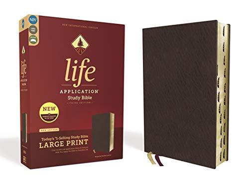 NIV, Large Print, Life Application Study Bible (Thumb-Indexed, 3rd Edition, Burgundy Bonded Leather)