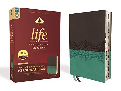 NIV, Personal Size Life Application Study Bible (Thumb Indexed, Third Edition, Gray/Teal, Leathersoft)