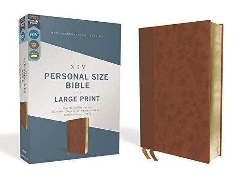 NIV Personal Size Bible (Large Print, Brown Leathersoft)