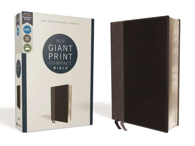 NIV, Giant Print Compact Bible (Black Leathersoft)