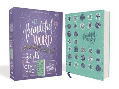 NIV, Beautiful Word Coloring Bible for Girls Gift Set (Teal, Leathersoft Over Board)
