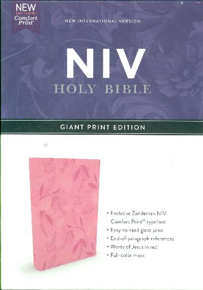 NIV Giant Comfort Print Holy Bible (Pink Leathersoft)