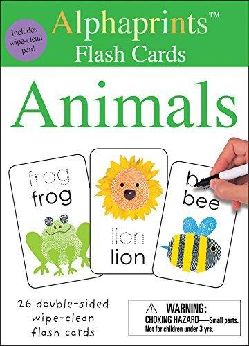 Animals Wipe Clean Flash Cards With Pen (Alphaprints)
