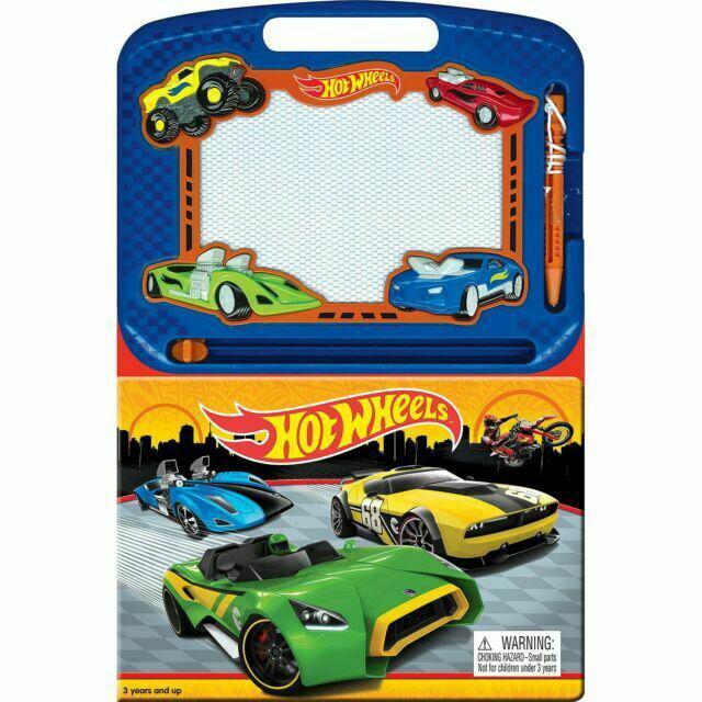 Hot Wheels Storybook and Magnetic Drawing Kit