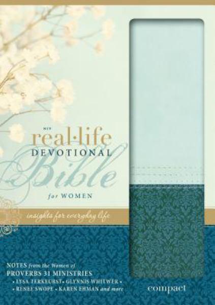 NIV Real-Life Devotional Bible for Women (Sea Glass/Caribbean Blue Itanian Duo-Tone)