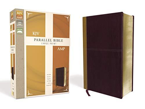 KJV/AMP Parallel Bible (Large Print, Camel/Burgundy Leathersoft)