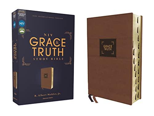 NIV, The Grace and Truth Comfort Print Study Bible (Thumb Index, Brown Leathersoft)