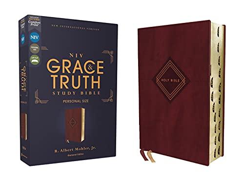 NIV Grace & Truth Study Bible Personal Size (Thumb Indexed, Burgundy Leathersoft)