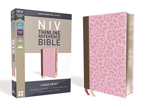 NIV, Thinline Large Print Reference Bible (Pink/Brown Leathersoft)