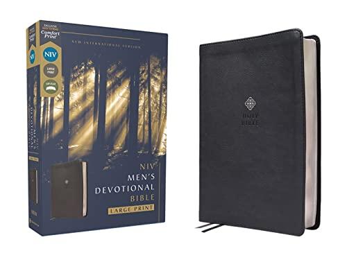 NIV, Men's Large Print Devotional Bible (Black Leathersoft)