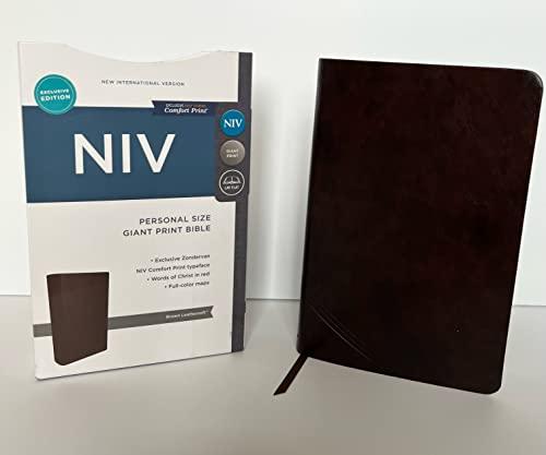 NIV, Personal Size Giant Print Bible (Brown Leathersoft)