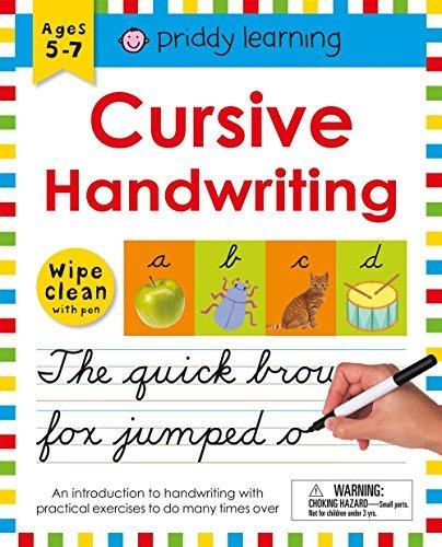 Cursive Handwriting Wipe Clean Workbook With Pen (Priddy Learning, Ages 5-7)