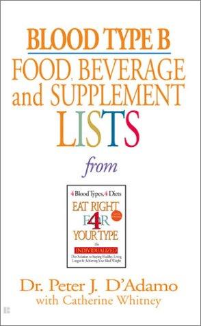 Blood Type B: Food, Beverage and Supplement List