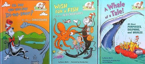 The Cat in the Hat's Learning Library 3 Book Set (Oh Say Can You Say Di-no-saur?/Wish for a Fish/A Whale of a Tale!)