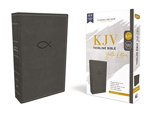 KJV Thinline Bible: Youth Edition (7193GRY, Gray Leathersoft)
