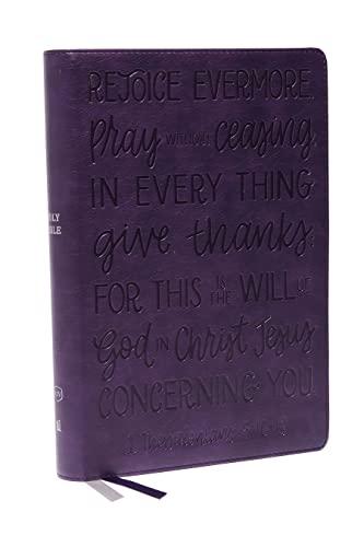 KJV, Verse Art Cover Collection, Large-Print, Center-Column Reference Bible (Thumb Indexed, #9283PUR - Purple Leathersoft)