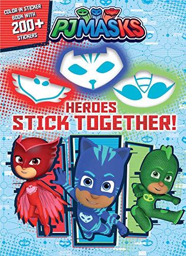 Heroes Stick Together! Color-In Sticker Book (PJ Masks)