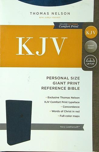KJV Personal Size, Giant Print, Exclusive Edition Reference Bible (#4843BLRDR - Navy Leathersoft)