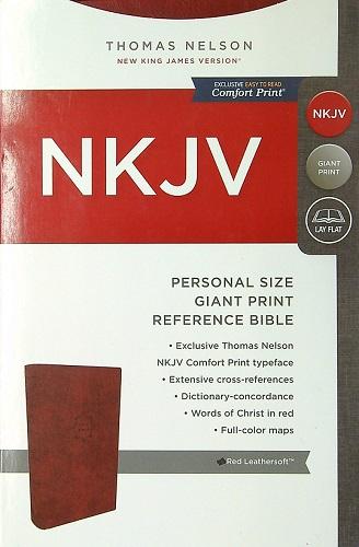 NKJV Personal Size, Giant Print, Exclusive Edition Reference Bible (#8843BURRDR - Red Leathersoft)