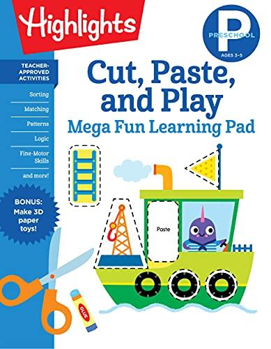 Preschool Cut, Paste, and Play Mega Fun Learning Pad (Highlights Mega Fun Learning Pads, Ages 3-5)