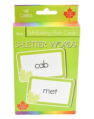 3-Letter Words Skill Building Flash Cards (Grade K-1, Canadian Curriculum Series)